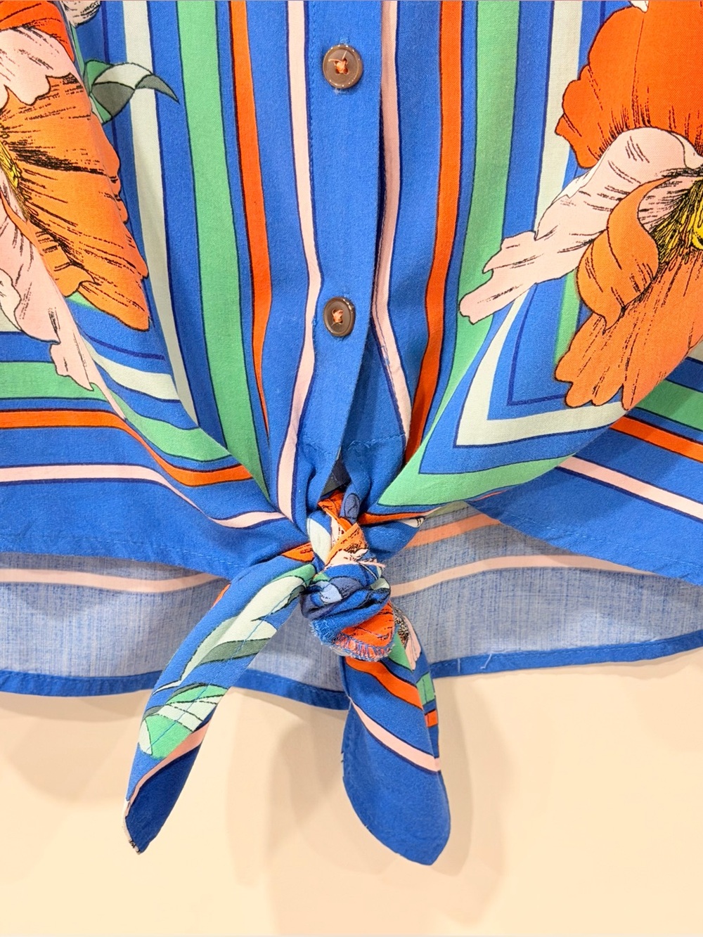 Anthropologie Maeve Elan Scarf Printed Floral Tie Blouse Size 6 - Picture 7 of 11
